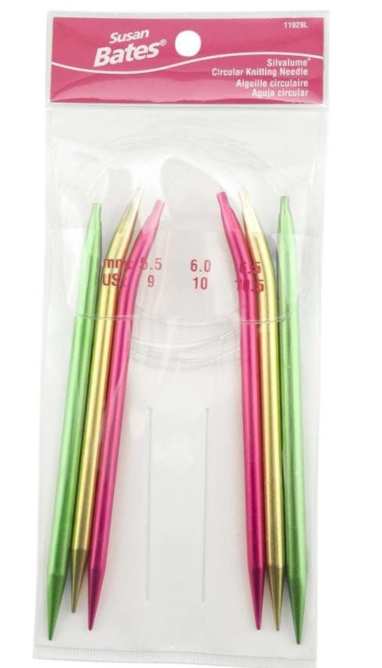 Susan Bates Silvalume 29" Circular Knitting Needles US 3,4,5